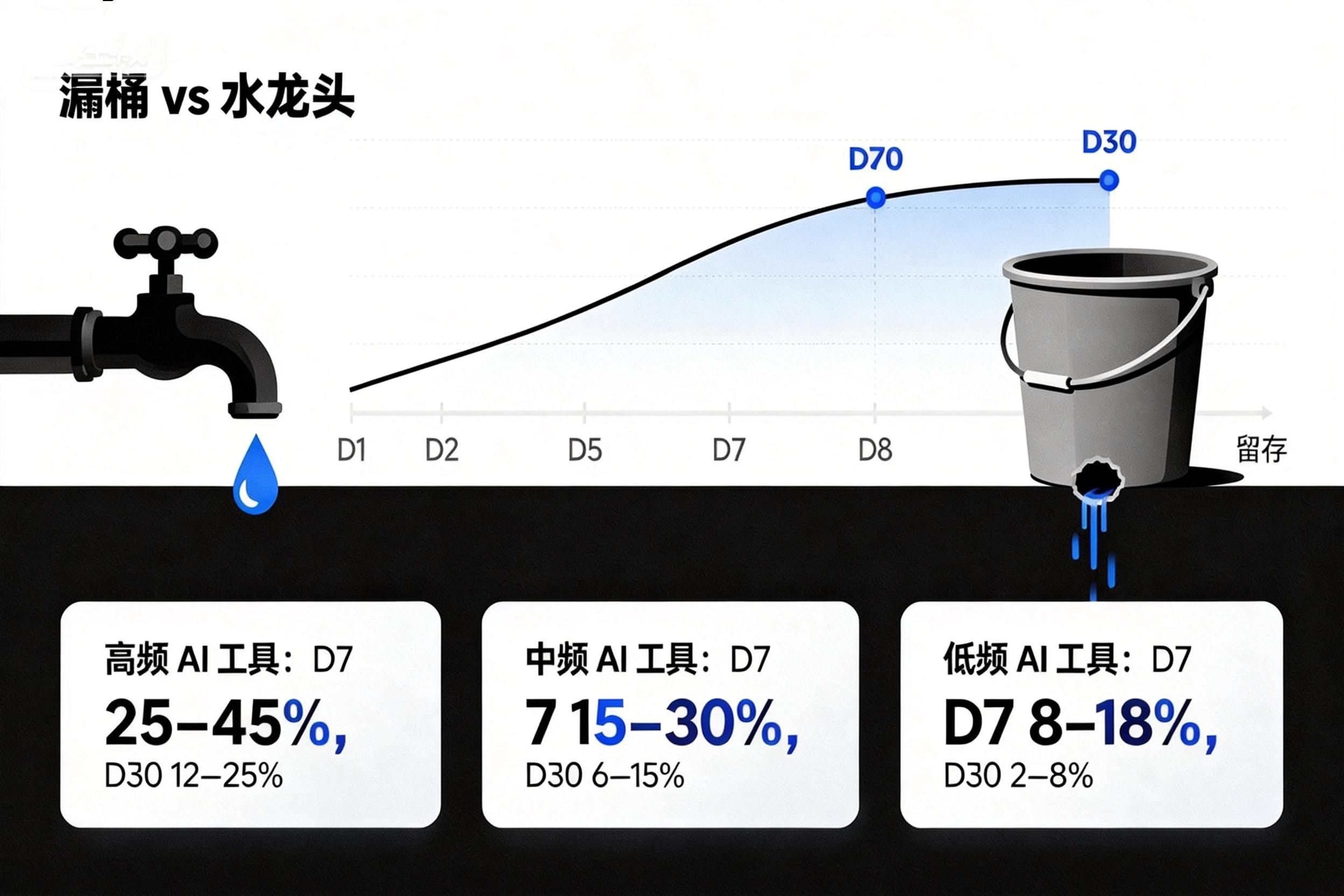 留存比增长更重要:AI工具 D7/D30 在种子期的合理区间