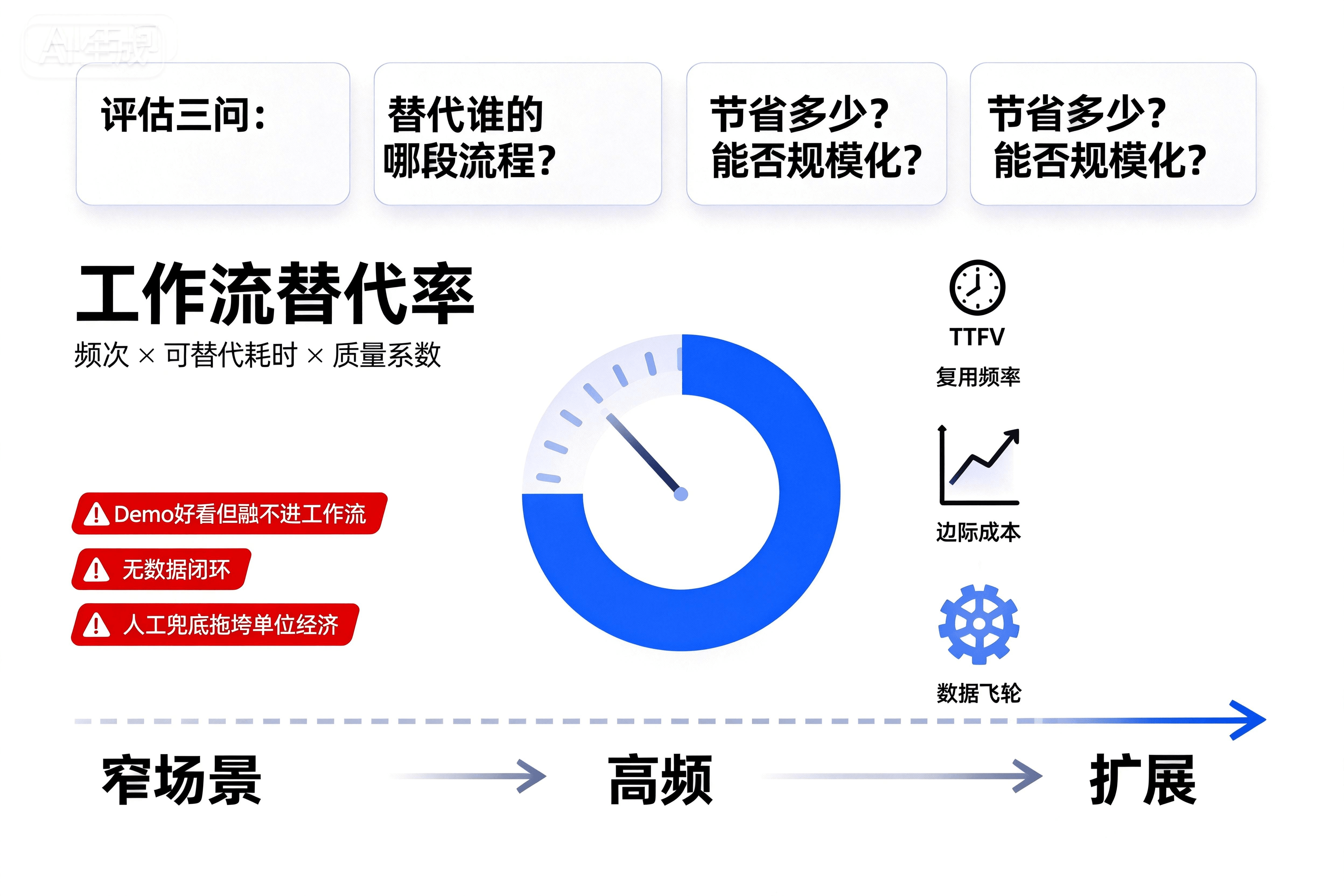 AI应用的早期判断:别从模型开始,从“工作流替代率”开始