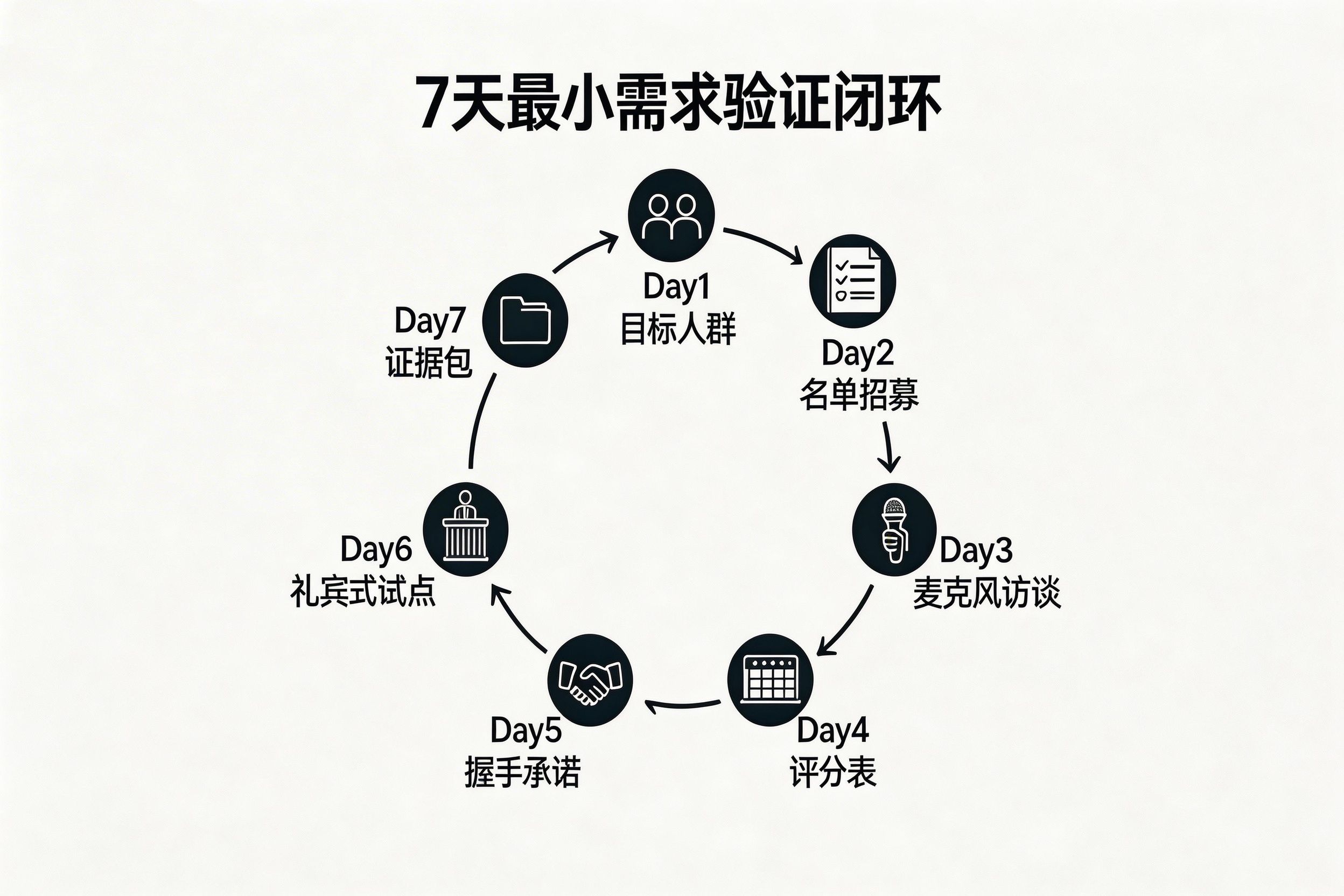 用用户访谈替代技术路演:7天做完最小需求验证闭环